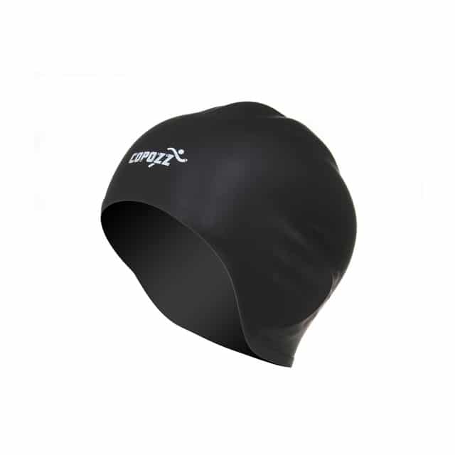 waterproof swim cap black