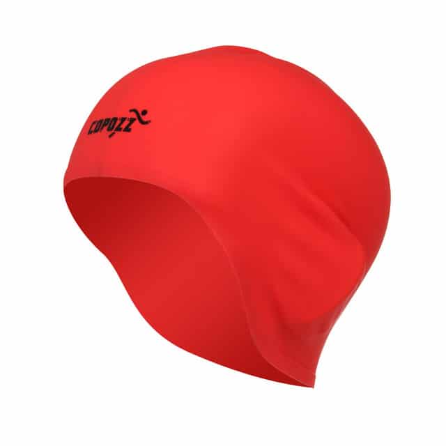 waterproof swim cap red