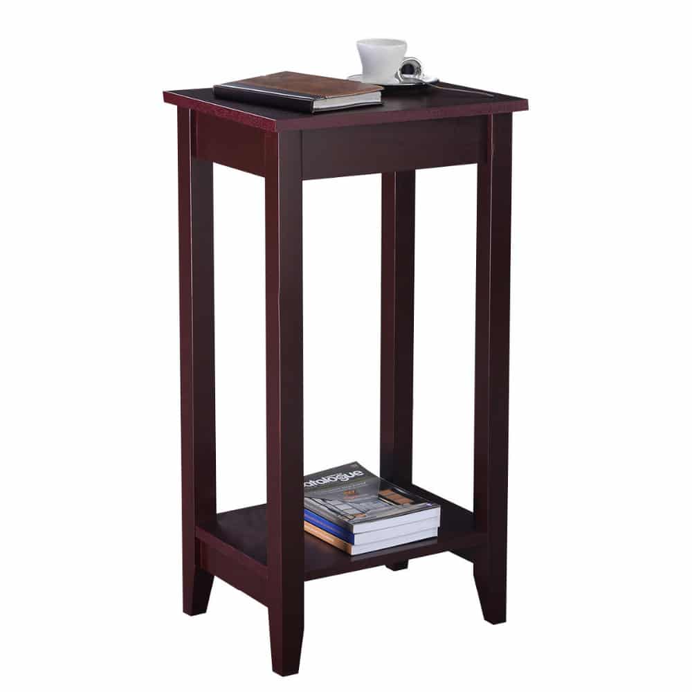 Wooden Tall End Table For Bedroom &amp; Living Room – Borkut