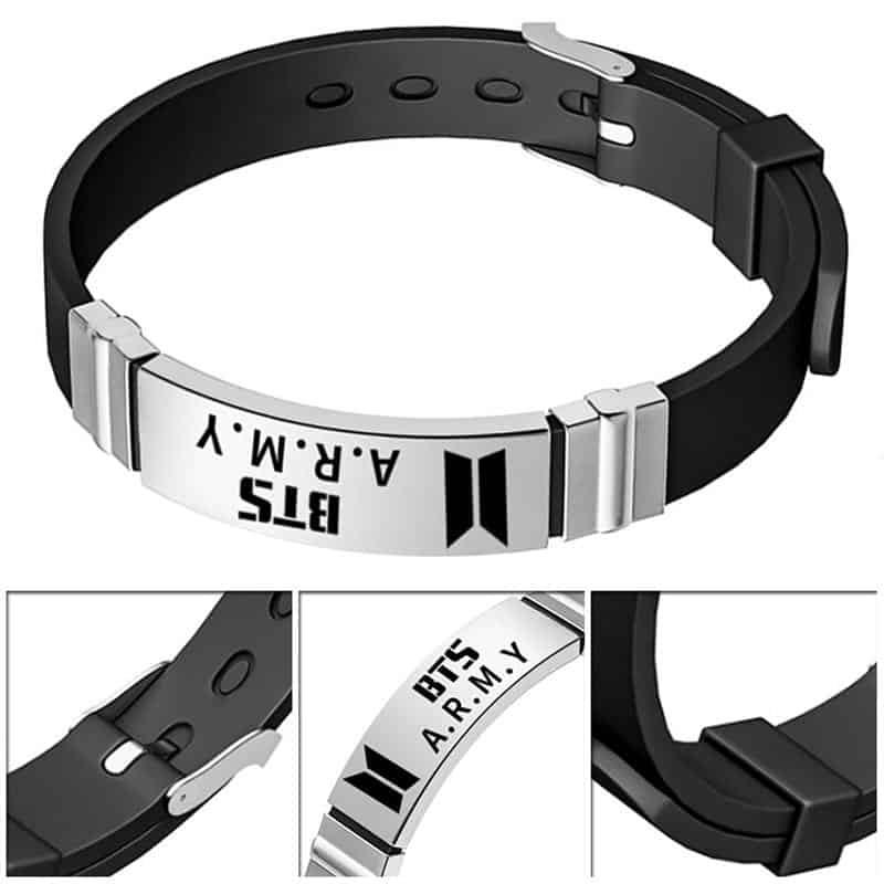 Buy AJS Stylish BTS Black Alloy Charm Bracelet For Men & Women BTS Fan  Bracelets Unisex Wrist band Online at Best Prices in India - JioMart.